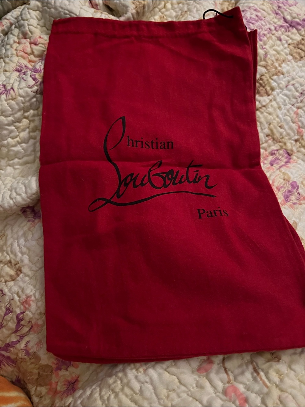 Christian Louboutin Red Logo Drawstring Dust Bag
